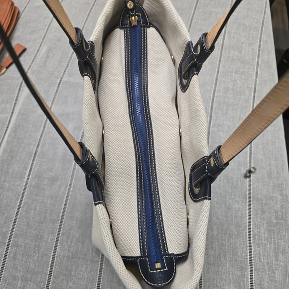 Dooney and Bourke  Nylon Leather Shopper Tote Bag Lined Handles Large - Picture 9 of 15